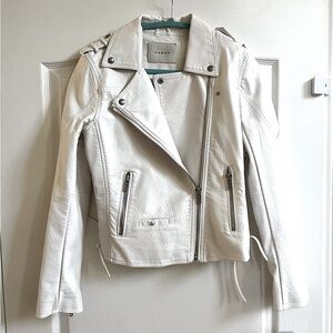 NWT!! BlankNYC Vegan Leather Lace-up Moto Jacket, White/off-white Size Small